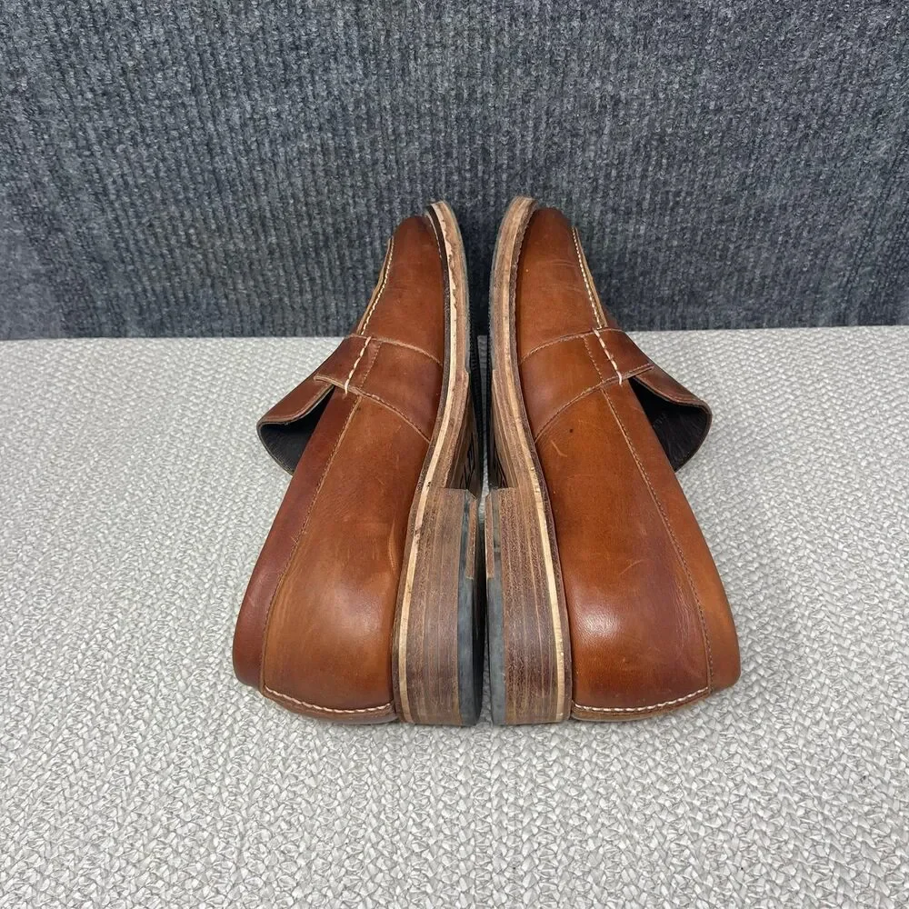 Helm The Wilson Loafers Brown Leather Slip On Dress Shoes Mens 11.5